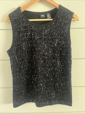 Mossimo Supply Co. Black Sequin Tank Top night out perfection